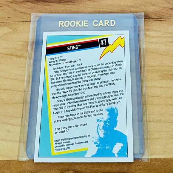 rare wcw cards Sting 1992 Topps UK Exclusive Wrestling Card #47 Very Vintage WWE Mint Supplies are limited. 1991 WCW #98 Ricky Morton